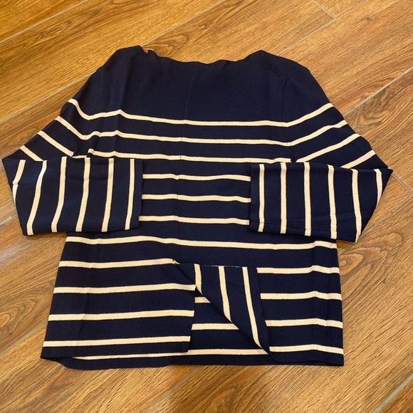 Navy Blue Striped Cropped Sweater XS - Picture 2 of 5